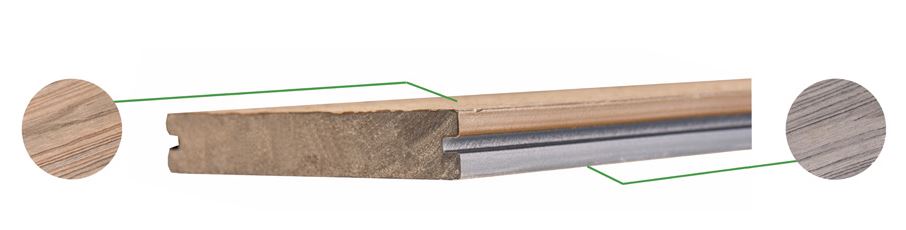 Terrassendiele #Stockholm CO-Wood solid db, beidseitig Holz gemasert