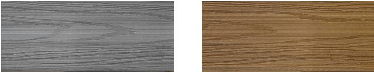 Terrassendiele #Stockholm CO-Wood solid db, beidseitig Holz gemasert, grau / teak